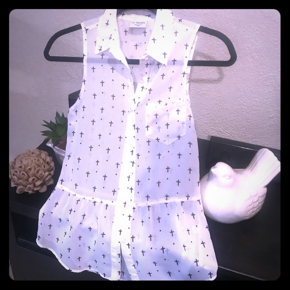 Cute sheer sleeveless blouse